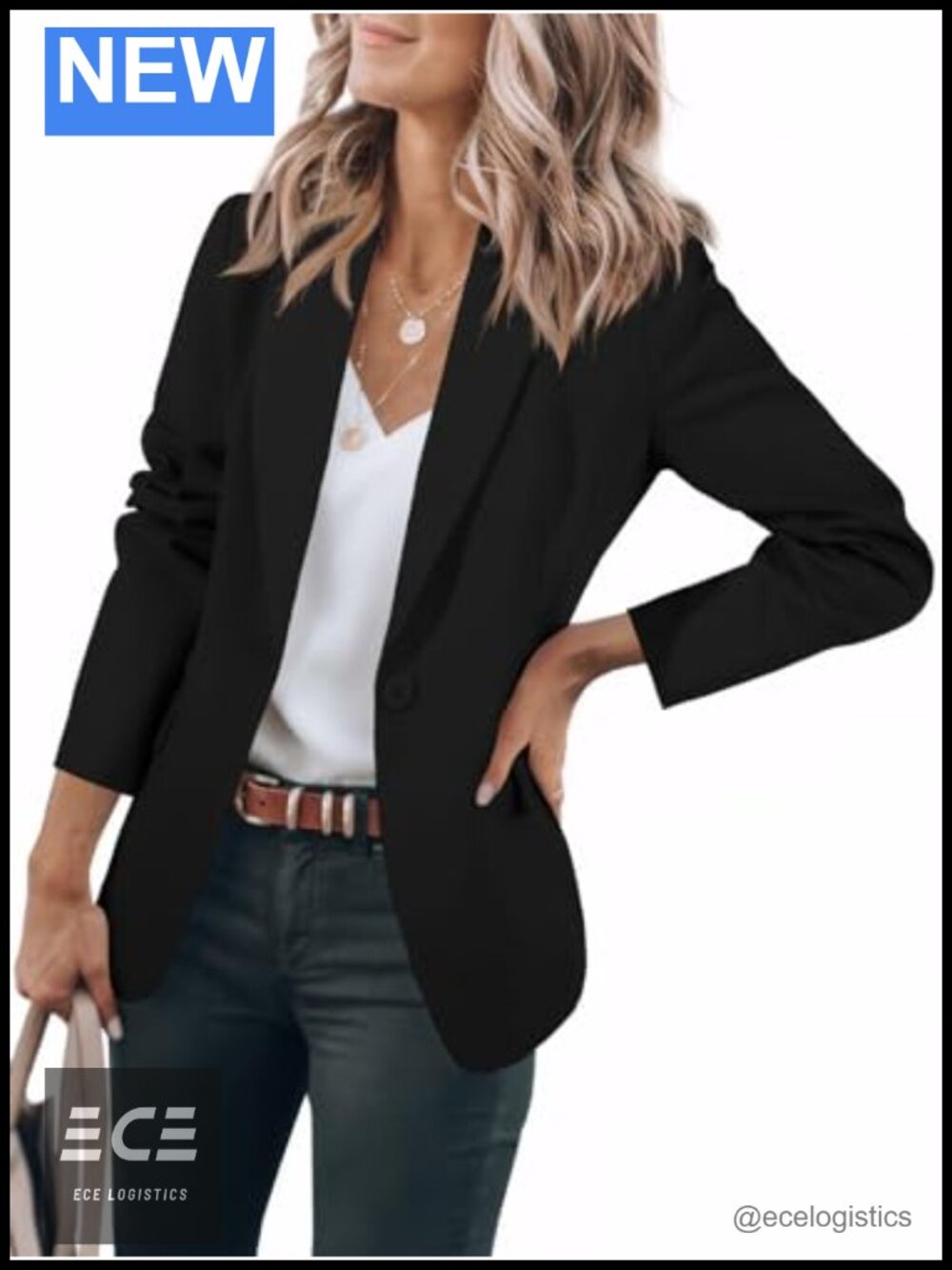 Women's Casual Blazer Long Sleeve Slim Fit One Button Work Office Suit Jacket
